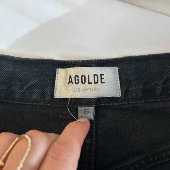 Agolde '90s Pinch Waist high-rise straight-leg jeans in black women's 26 - Picture 3 of 9